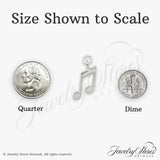 Sterling Silver Music Note Pendant with Double Eighth Note Design, Unisex Charm for Musicians