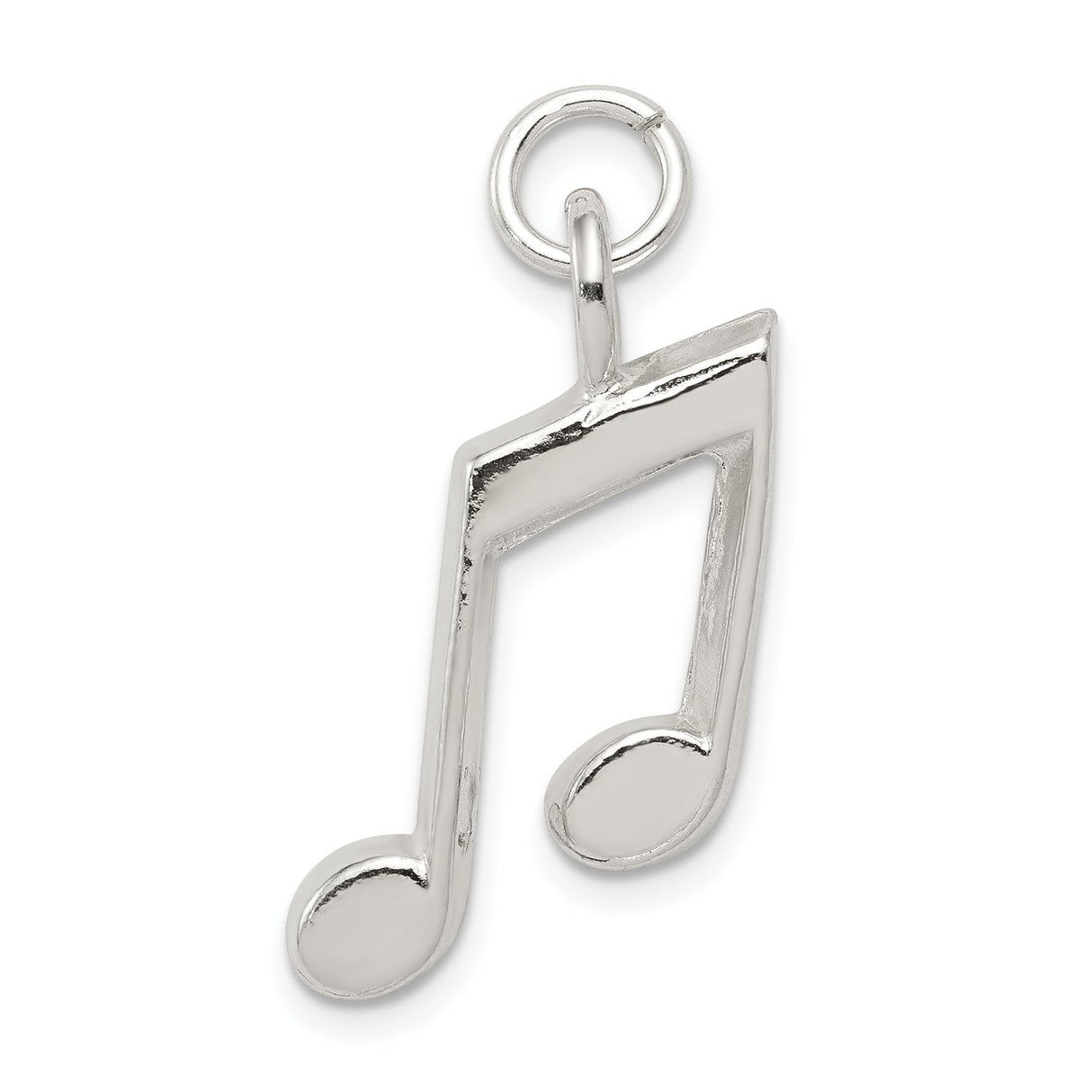 Sterling Silver Music Note Pendant with Double Eighth Note Design, Unisex Charm for Musicians