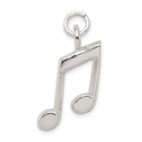 Sterling Silver Music Note Pendant with Double Eighth Note Design, Unisex Charm for Musicians