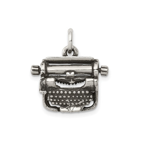 Sterling Silver Typewriter Pendant, Vintage Style Literary Jewelry for Writers and Journalists