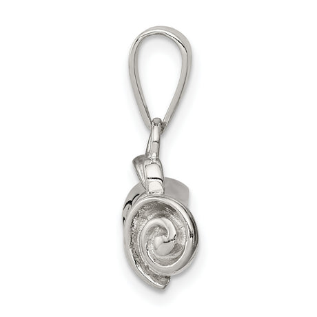 Black Diploma Word on Rolled-Up Graduation Day Certificate Charm Pendant in Real 925 Sterling Silver