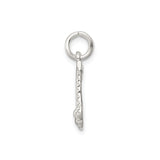 Sterling Silver Music Note Pendant, Textured Double Eighth Note Charm for Necklace or Bracelet