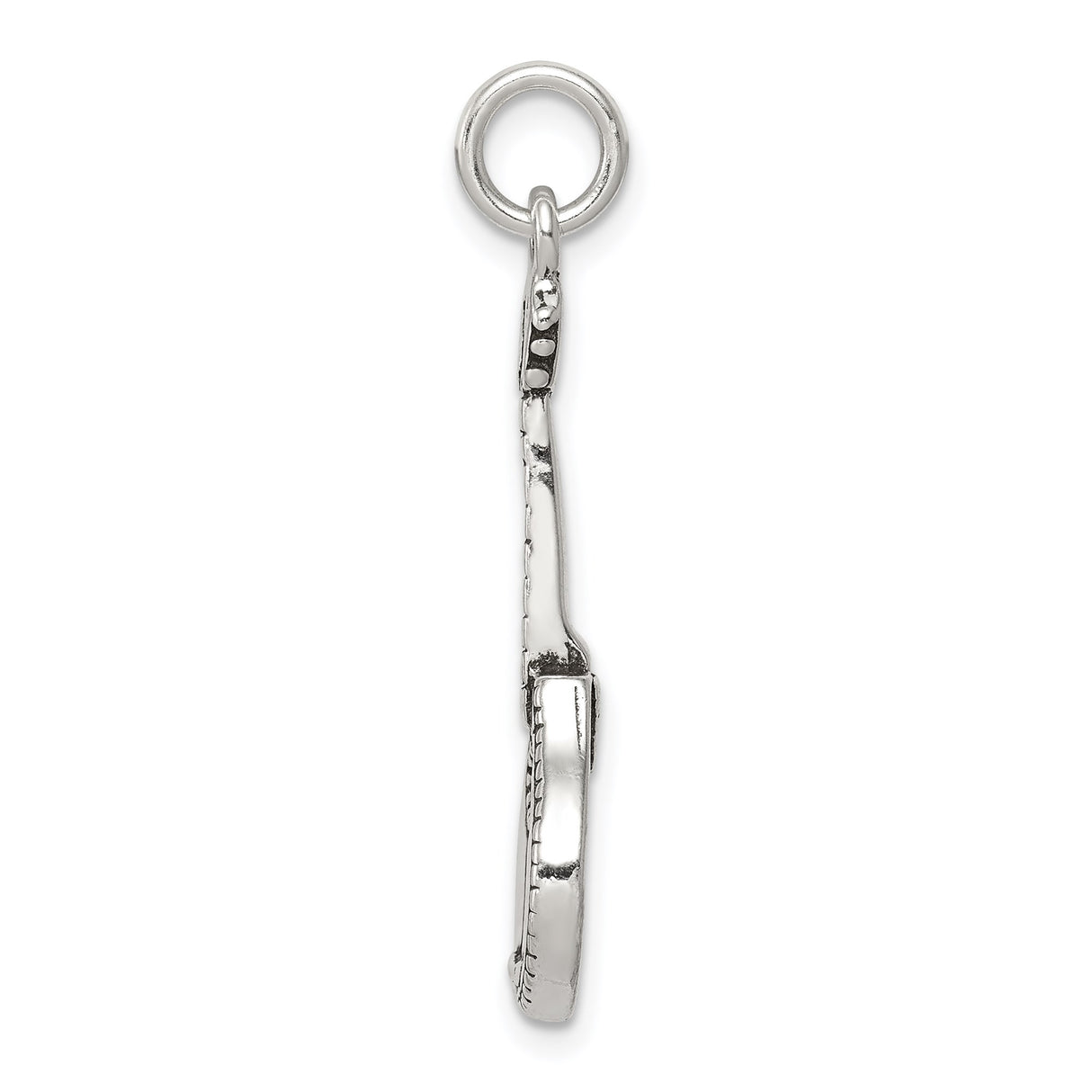 Sterling Silver Banjo Charm Pendant, Detailed Folk Music Instrument Jewelry for Musicians