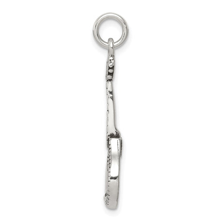 Sterling Silver Banjo Charm Pendant, Detailed Folk Music Instrument Jewelry for Musicians