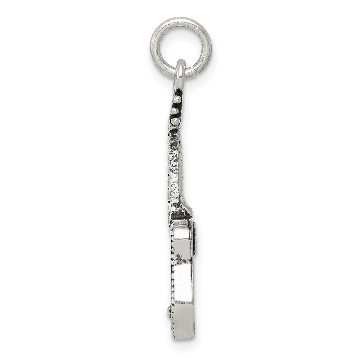 Sterling Silver Guitar Pendant, Detailed Acoustic Instrument Charm for Music Lovers and Musicians
