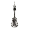 Sterling Silver Guitar Pendant, Detailed Acoustic Instrument Charm for Music Lovers and Musicians