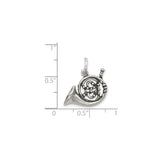 Sterling Silver French Horn Pendant, Unisex Music Charm for Musicians and Band Members