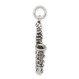 Sterling Silver Saxophone Pendant, 3D Musical Instrument Charm for Musicians and Jazz Lovers