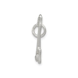 Sterling Silver Electric Guitar Pendant, Unisex Music Charm with Rock and Roll Design