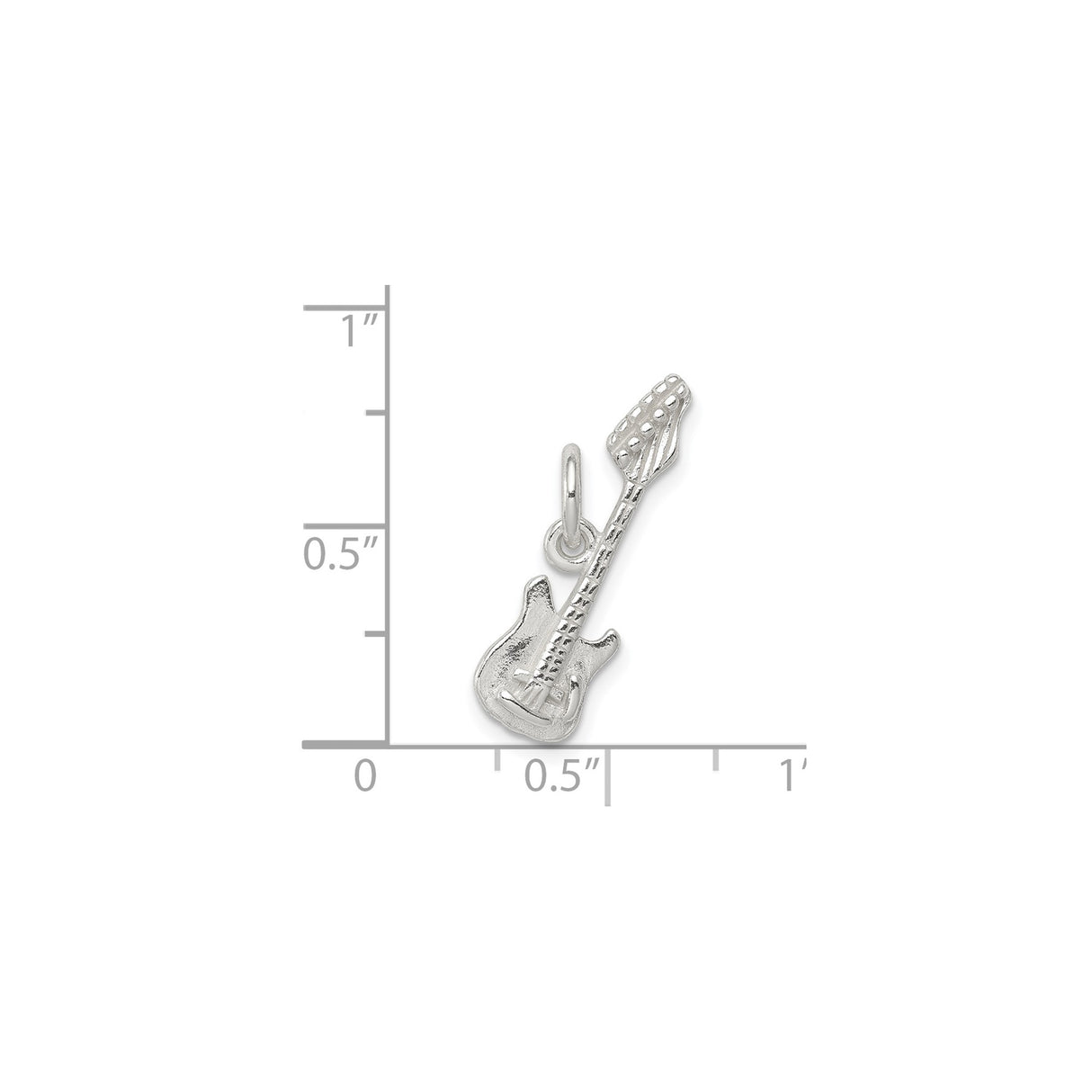 Sterling Silver Electric Guitar Pendant, Unisex Music Charm with Rock and Roll Design