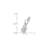 Sterling Silver Electric Guitar Pendant, Unisex Music Charm with Rock and Roll Design