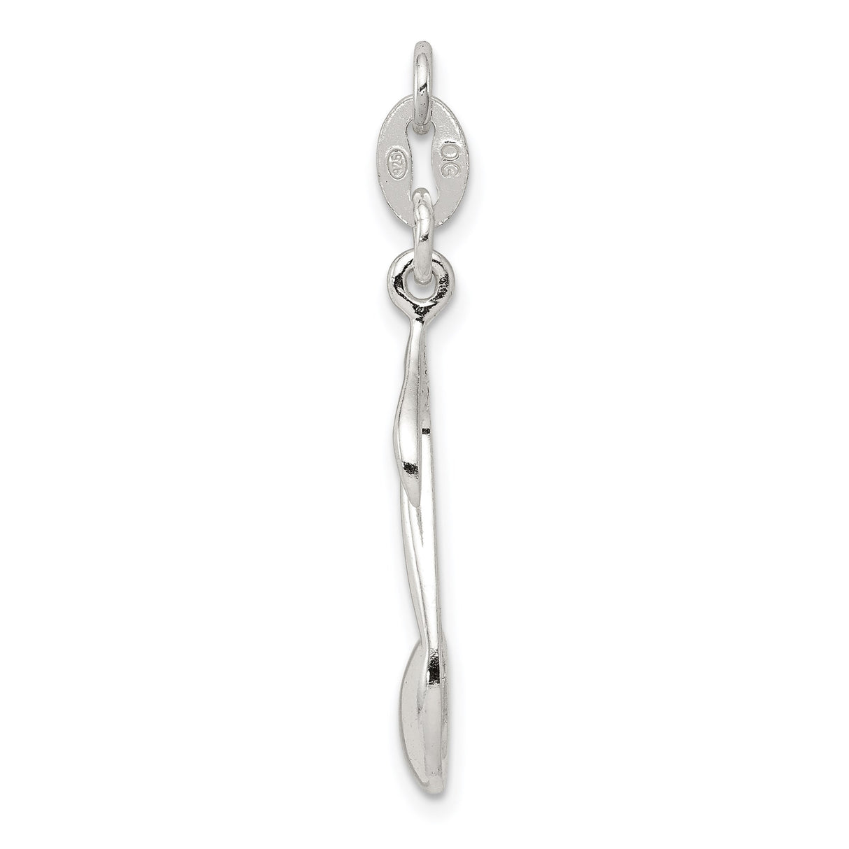 Sterling Silver Music Note Charm Pendant, Eighth Note Design for Women or Unisex
