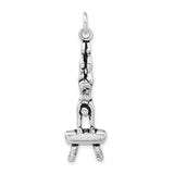 Sterling Silver Gymnast Pendant with Male Handstand on Pommel Horse Design
