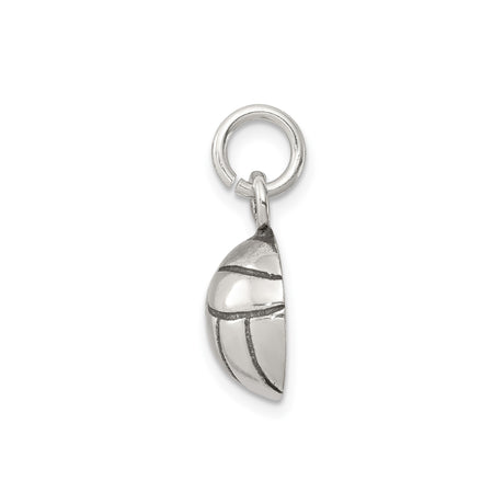 Sterling Silver Volleyball Pendant Charm with 3D Detailed Design for Women or Unisex
