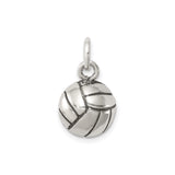 Sterling Silver Volleyball Pendant Charm with 3D Detailed Design for Women or Unisex