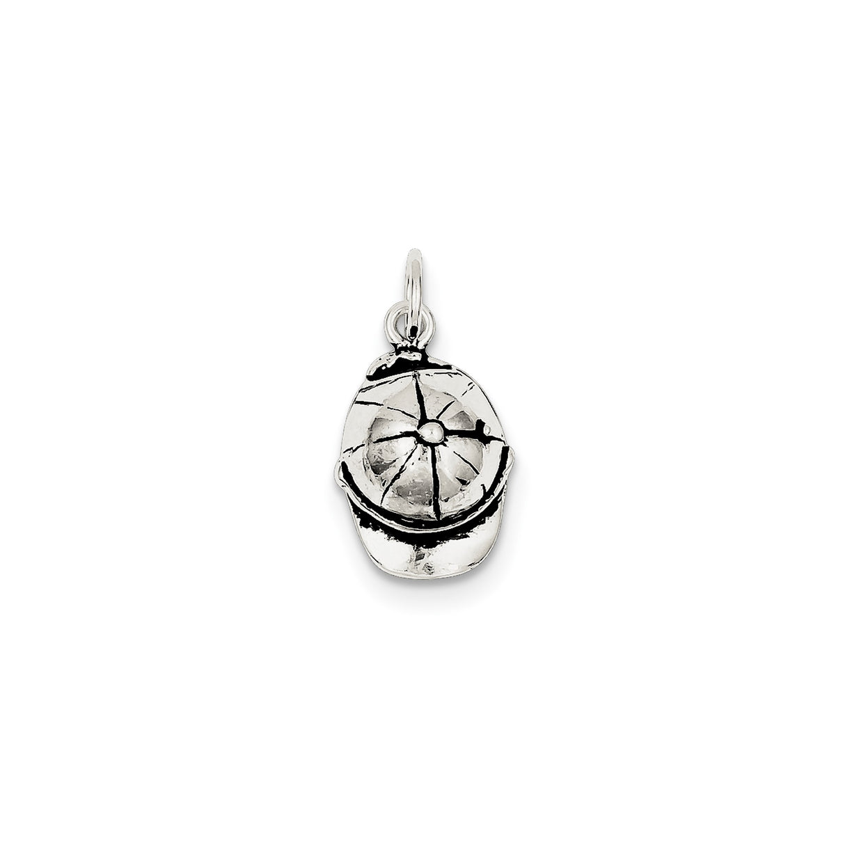 Sterling Silver Baseball Cap Pendant Charm, 3D Ballcap Design, Sports Jewelry for Fans