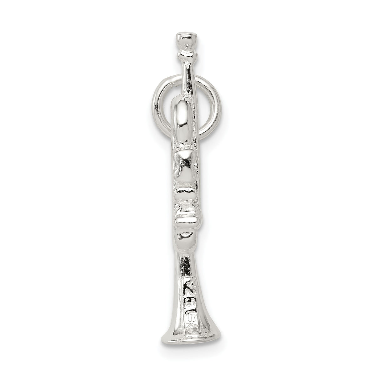 Sterling Silver Trumpet Charm Pendant, Miniature Music Symbol Jewelry for Musicians and Jazz Lovers