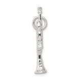 Sterling Silver Trumpet Charm Pendant, Miniature Music Symbol Jewelry for Musicians and Jazz Lovers