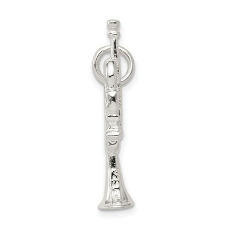 Sterling Silver Trumpet Charm Pendant, Miniature Music Symbol Jewelry for Musicians and Jazz Lovers