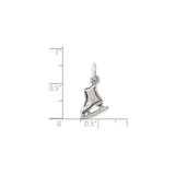 Sterling Silver Ice Skate Charm Pendant, Winter Sports Jewelry for Women and Girls
