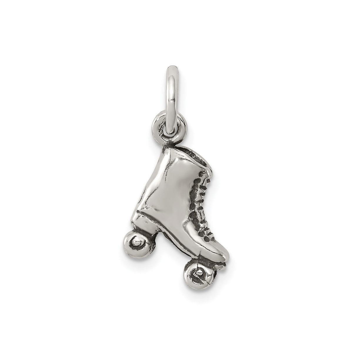 Sterling Silver Roller Skate Charm Pendant, Retro 1980s Style Skater Jewelry for Women or Unisex