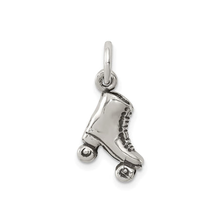 Sterling Silver Roller Skate Charm Pendant, Retro 1980s Style Skater Jewelry for Women or Unisex