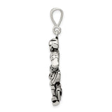 Sterling Silver Hockey Player Pendant with Stick and Puck, Unisex Sports Charm