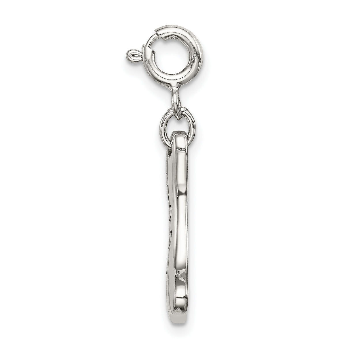 Sterling Silver Bone Shaped Pendant with Cubic Zirconia, Dog Lover Charm