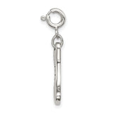 Sterling Silver Bone Shaped Pendant with Cubic Zirconia, Dog Lover Charm