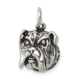 Sterling Silver Bulldog Head Pendant, Realistic Dog Lover Charm, Unisex Pet Breed Jewelry