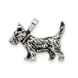 Sterling Silver Scottish Terrier Pendant with Textured Dog Silhouette Charm for Women or Unisex Wear