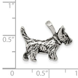 Sterling Silver Scottish Terrier Pendant with Textured Dog Silhouette Charm for Women or Unisex Wear