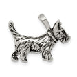 Sterling Silver Scottish Terrier Pendant with Textured Dog Silhouette Charm for Women or Unisex Wear