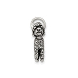 Sterling Silver Poodle Dog Charm Pendant, Realistic 3D Animal Design for Women