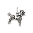 Sterling Silver Poodle Dog Charm Pendant, Realistic 3D Animal Design for Women