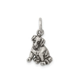 Sterling Silver Dog Pendant with Detailed Sitting Puppy Charm for Animal Lovers