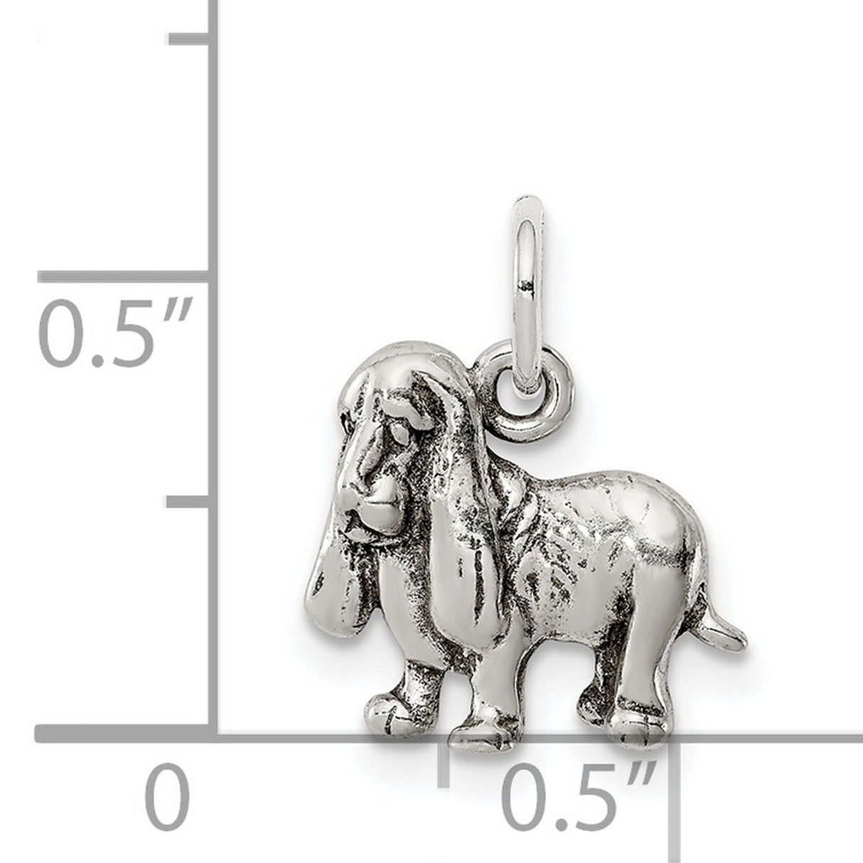 Sterling Silver Basset Hound Dog Pendant, Realistic Pet Charm for Women or Unisex Wear