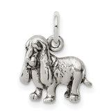 Sterling Silver Basset Hound Dog Pendant, Realistic Pet Charm for Women or Unisex Wear