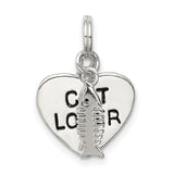 Cat Lover Charm Pendant in Real 925 Sterling Silver