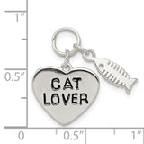Cat Lover Charm Pendant in Real 925 Sterling Silver