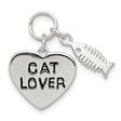 Cat Lover Charm Pendant in Real 925 Sterling Silver