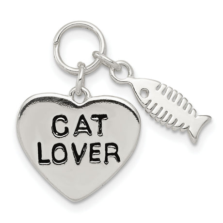 Cat Lover Charm Pendant in Real 925 Sterling Silver