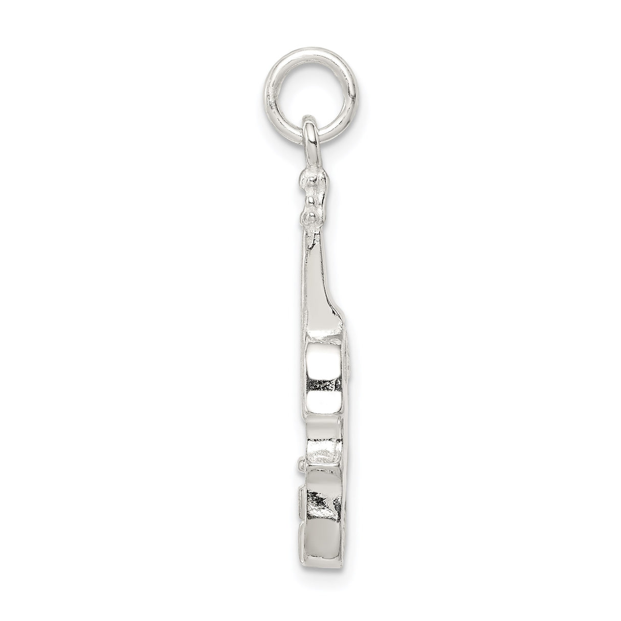 Sterling Silver Violin Pendant Charm, Realistic Musical Instrument Design, Unisex Jewelry Piece