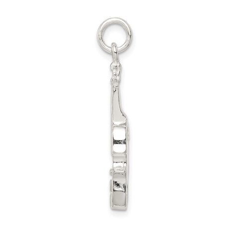 Sterling Silver Violin Pendant Charm, Realistic Musical Instrument Design, Unisex Jewelry Piece