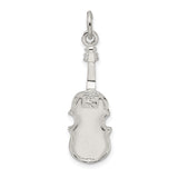 Sterling Silver Violin Pendant Charm, Realistic Musical Instrument Design, Unisex Jewelry Piece
