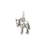 Sterling Silver Donkey Charm Pendant, Realistic 3D Farm Animal Jewelry, Equestrian Style
