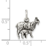 Antiqued Goat Charm Pendant in Real 925 Sterling Silver