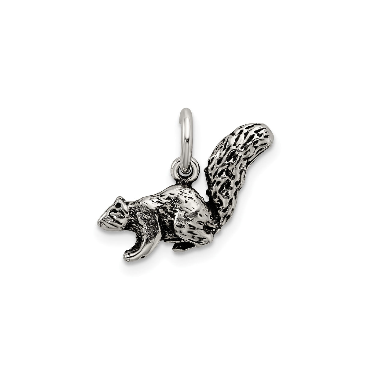 Sterling Silver Squirrel Pendant, Detailed Woodland Animal Charm for Nature Lovers