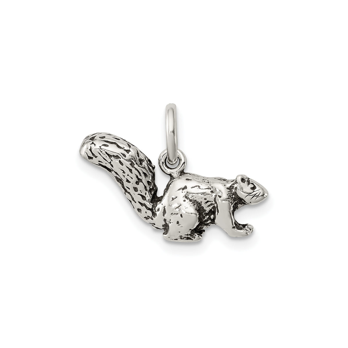 Sterling Silver Squirrel Pendant, Detailed Woodland Animal Charm for Nature Lovers