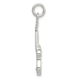 Sterling Silver Guitar Pendant, Acoustic Instrument Charm for Music Lovers, Unisex Musical Jewelry